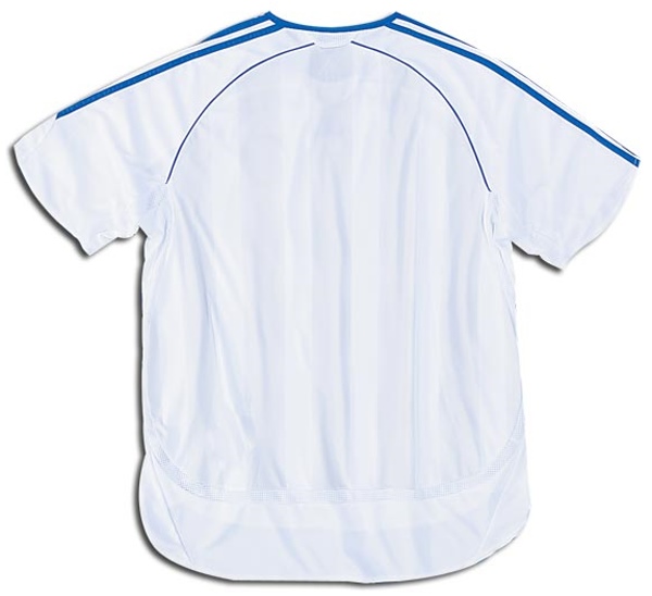 Chelsea 2006-2007 away white and blue jersey, back view