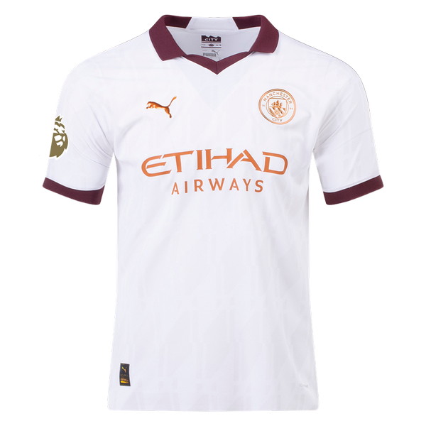 Manchester City 2023-2024 away white and aubergine jersey
