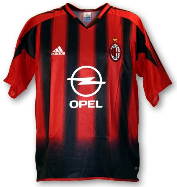 Milan 2004-2005 home black and red jersey