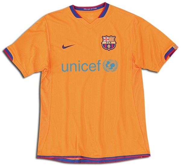 FC Barcelona 2006-2007 away orange jersey