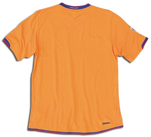 FC Barcelona 2006-2007 away orange jersey, back view