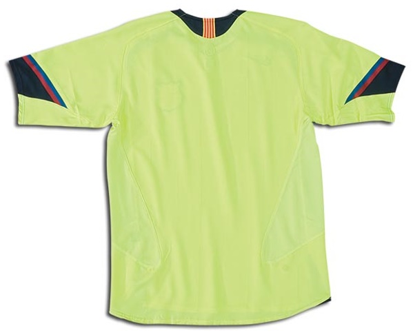 FC Barcelona 2006-2007 third green jersey, back view