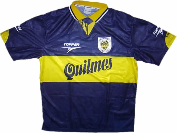 Boca Juniors 1995-1996 home blue and yellow (gold) jersey