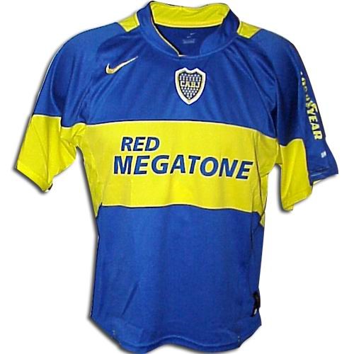 Boca Juniors 2005-2006 home blue and yellow (gold) jersey