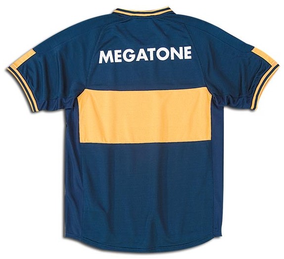 Boca Juniors 2006-2007 home blue and yellow (gold) jersey, back view