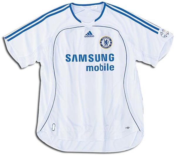 Chelsea 2006-2007 home white and blue jersey
