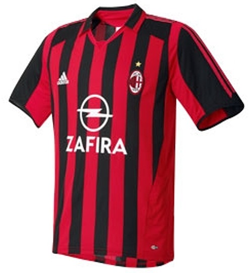 Milan 2005-2006 home red and black jersey
