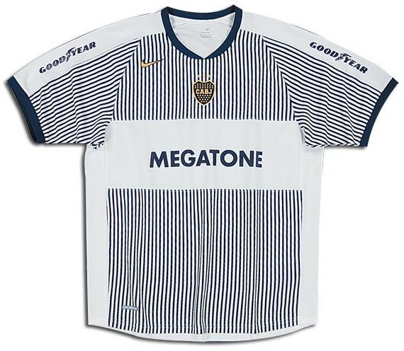 Boca Juniors 2006-2007 away blue and white jersey