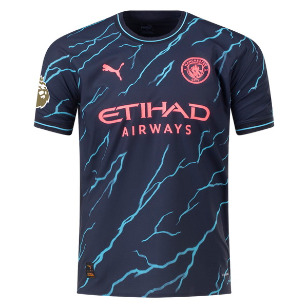 Manchester City 2023-2024 third blue and sky blue jersey