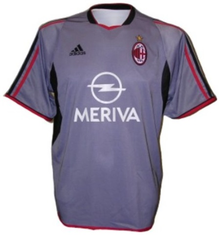 Milan 2003-2004 third grey, red and black jersey