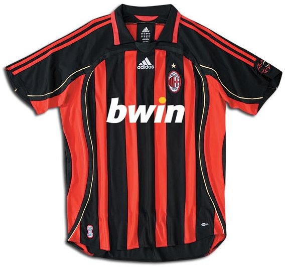 Milan 2006-2007 home black, red and white jersey