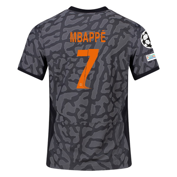 PSG 2023-2024 third grey jersey, back view