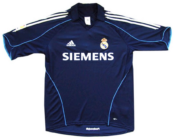 Real Madrid CF 2005-2006 away blue and white jersey