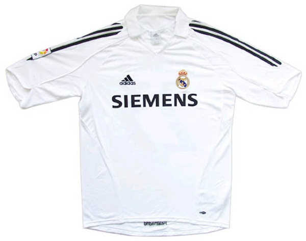 Real Madrid CF 2005-2006 home white and black jersey