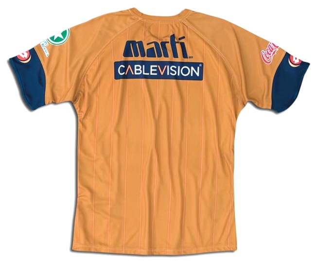 Pumas jerseys: 2007-2008 away gold yellow and blue jersey